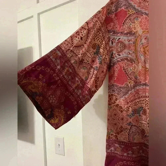 Soft surroundings multicolored floral boho open kimono size S (S138) - Picture 2 of 9